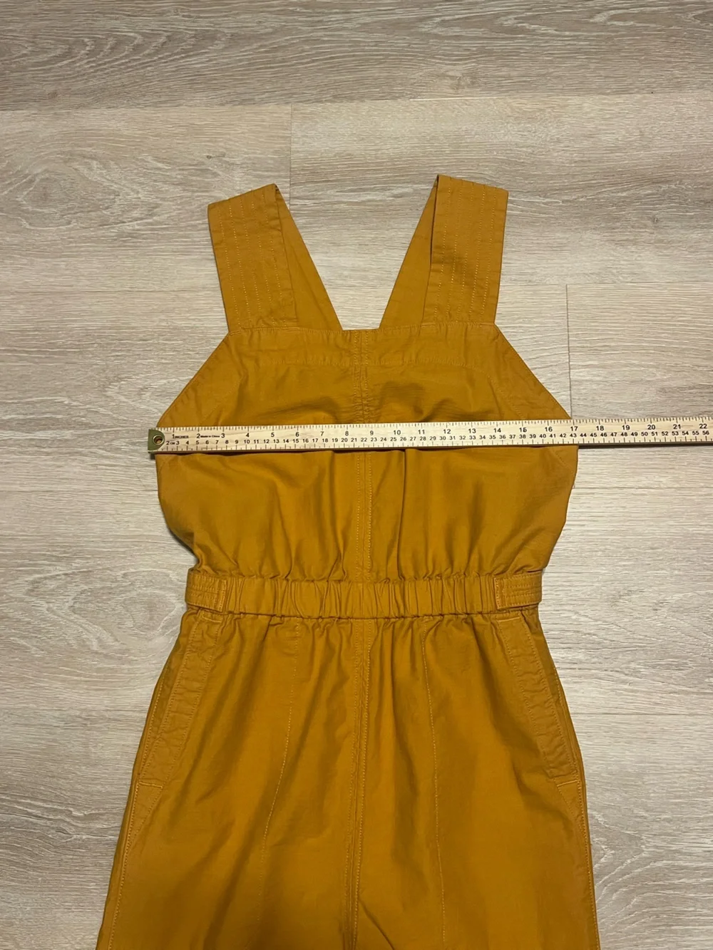 Everlane The Fatigue Apron Jumpsuit Amber Gold Organic Cotton Linen Blend Size 4